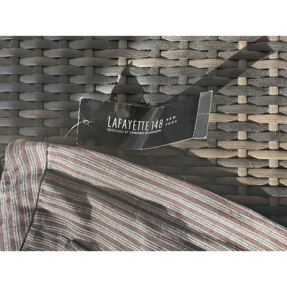 lafayette 148 new york Sz. 4 brown and blue striped skirt - Picture 5 of 9